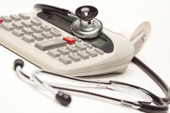 Stethoscope on Calculator