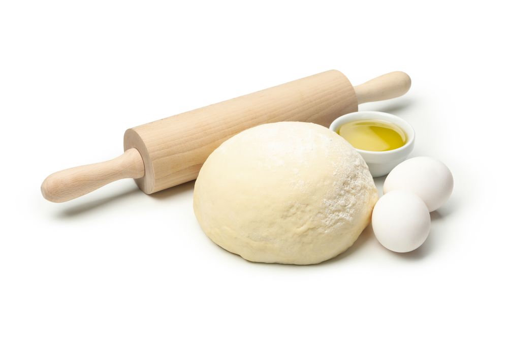 Concept for baking with dough isolated on blank background