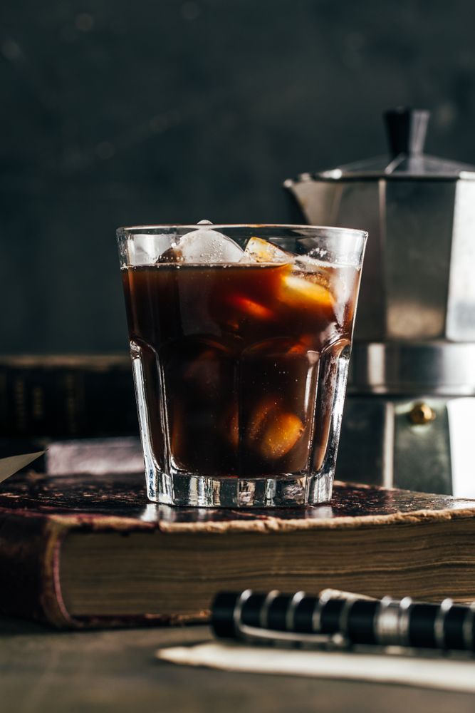 Cold espresso coffee glass