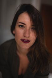 Woman in moody room