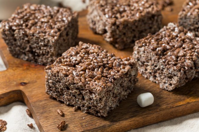 Homemade Chocolate Rice Crispy Treat Squares