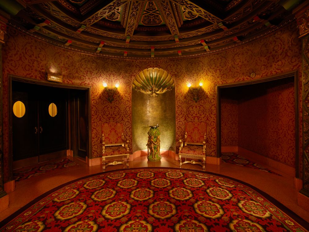 The ornate lobby of the Ohio Theatre in Columbus, Ohio