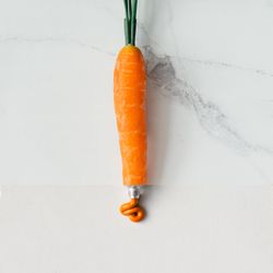 Collage made out of carrot and orange paint tube