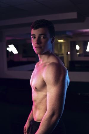 young fitness man posing