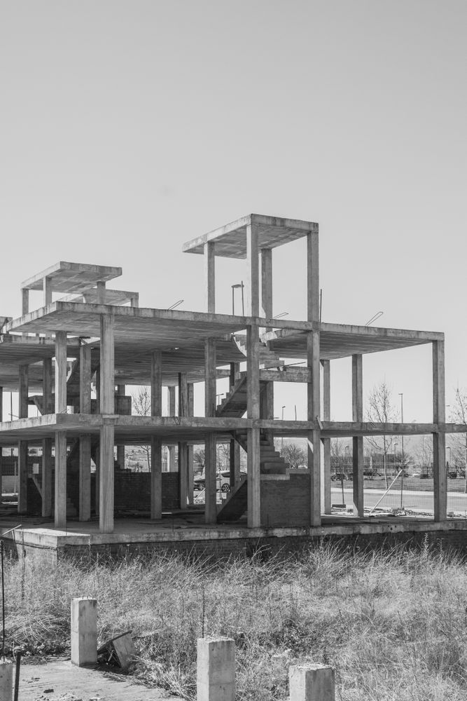 Concrete frame of building