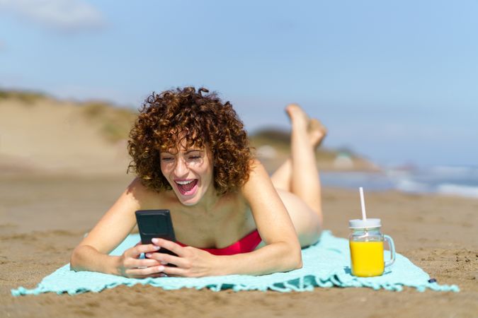 Woman relaxing at the beach