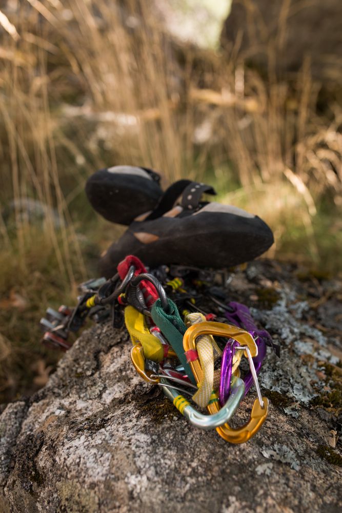 Climbing equipment ready to be used