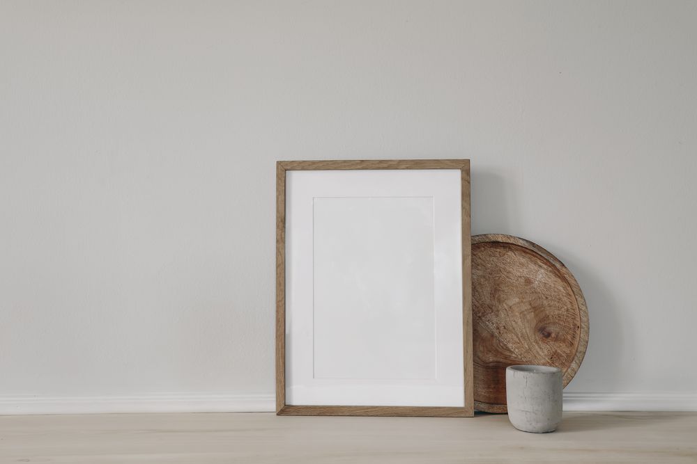 Blank vertical picture frame mockup.