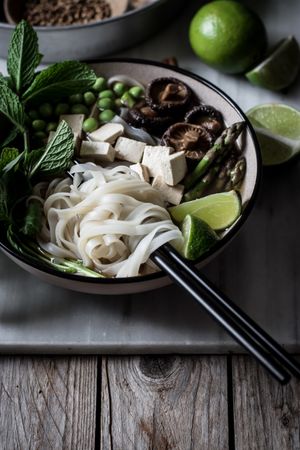 Pho soup with noodles