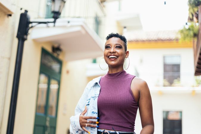 Portrait of a cool Latin American woman in the city