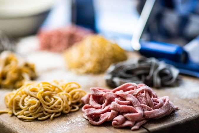 Close up of homemade pasta