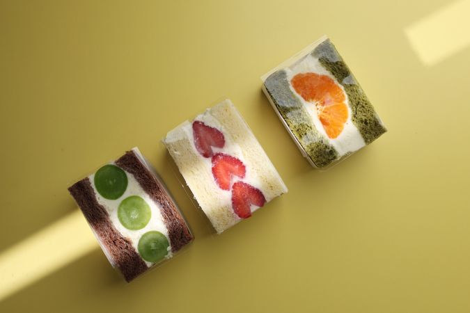 Various Japanese Fruit Sandwith or Fruit Sando