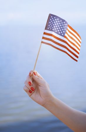 US flag waving