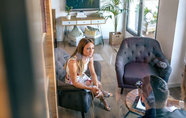 Businesspeople having an informal work meeting