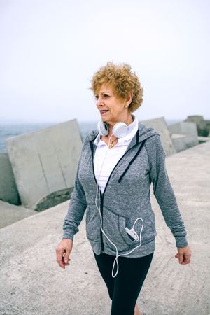 Mature sportswoman walking