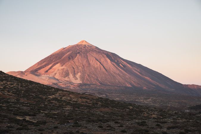 Mountain peak in desert valley