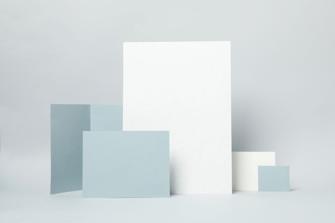 Mockup business brand template on light gray background, space for text