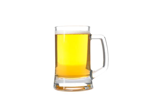 Glass of beer isolated on plain background