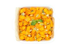 Baked pumpkin isolated on blank background