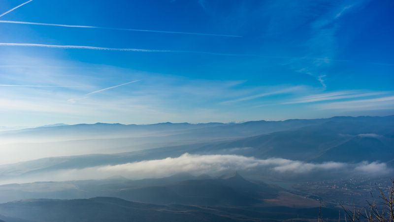 Caucasus mountain and clouds