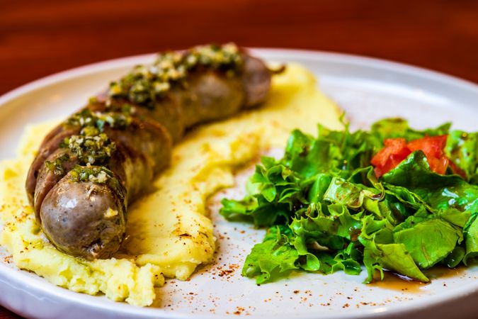 Homemade sausage and vegetable