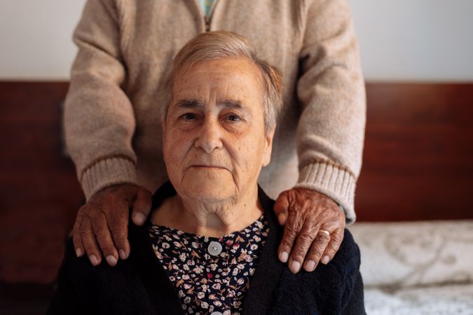 mature couple in interior of their house