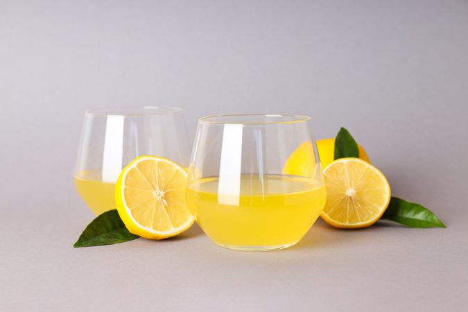 Concept of fresh summer drink - Limoncello cocktail