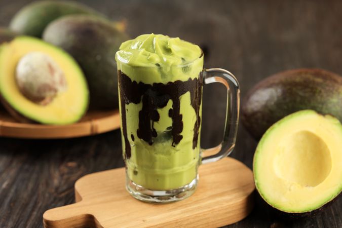 Avocado Juice with Chocolate Syrup
