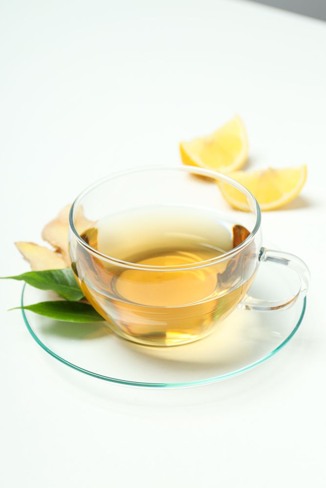 Cold treatment, healthcare concept - tea with ginger