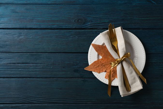 Fall season, autumn time, table setting for fall season