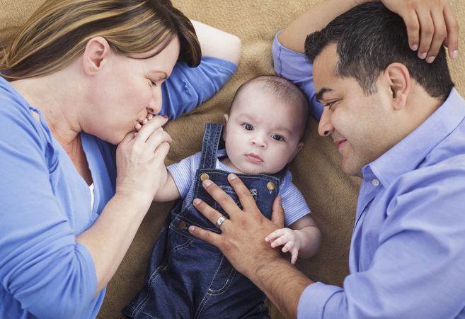Family Playing on the Blanket