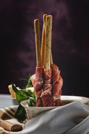 Gressinis with spanish serrano ham
