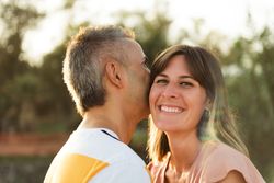 Happy couple looking at each other