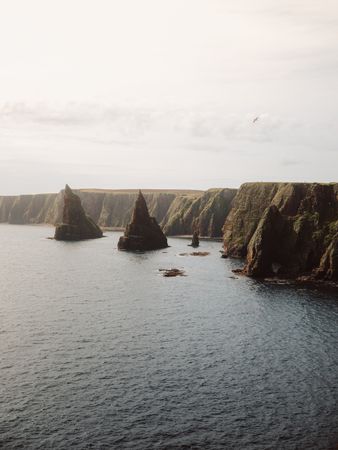 Picturesque seascape with whimsical cliffs