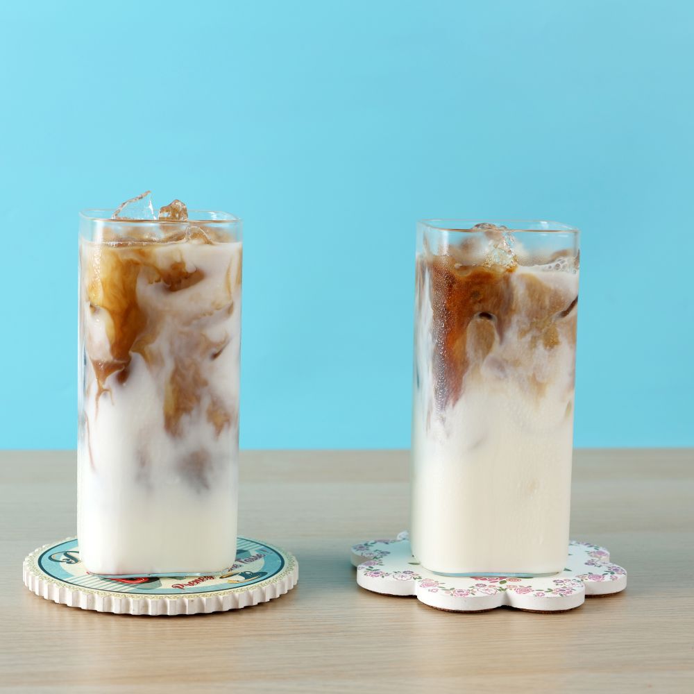 Two Glass of Iced Coffee Latte