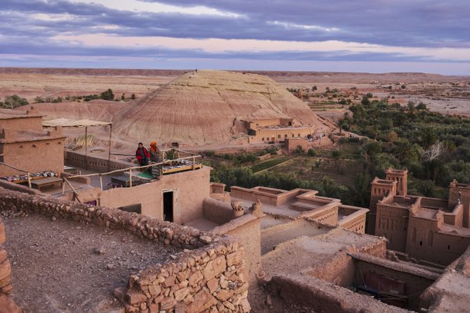 Ancient city in desert and wonderful sky