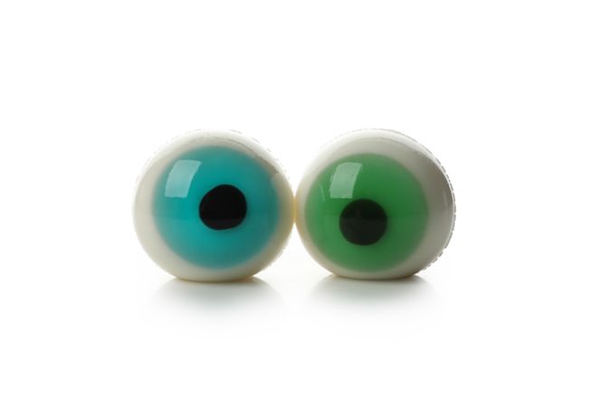 Two zombie eyes isolated on blank background