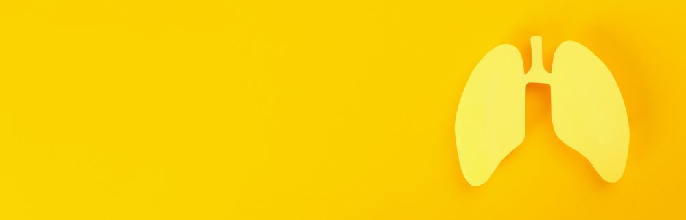 Yellow banner with lungs, and copy space