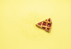 Left over slice of trawberry and rhubarb pie