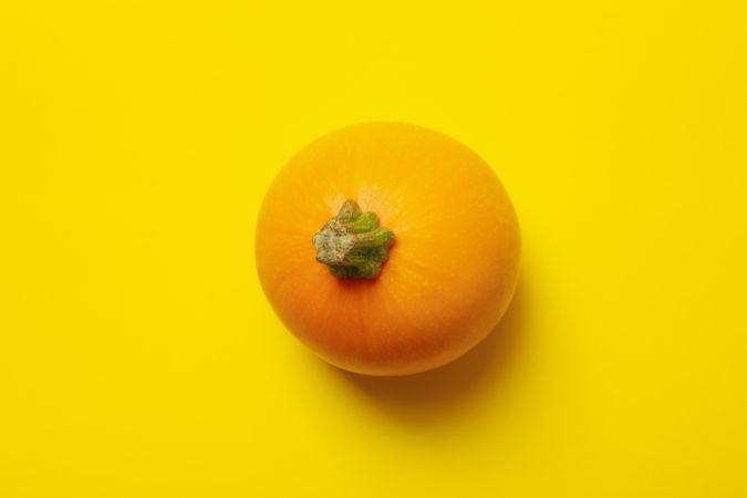 Round zucchini on yellow background, top view