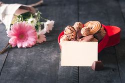 Box of sweets and message card