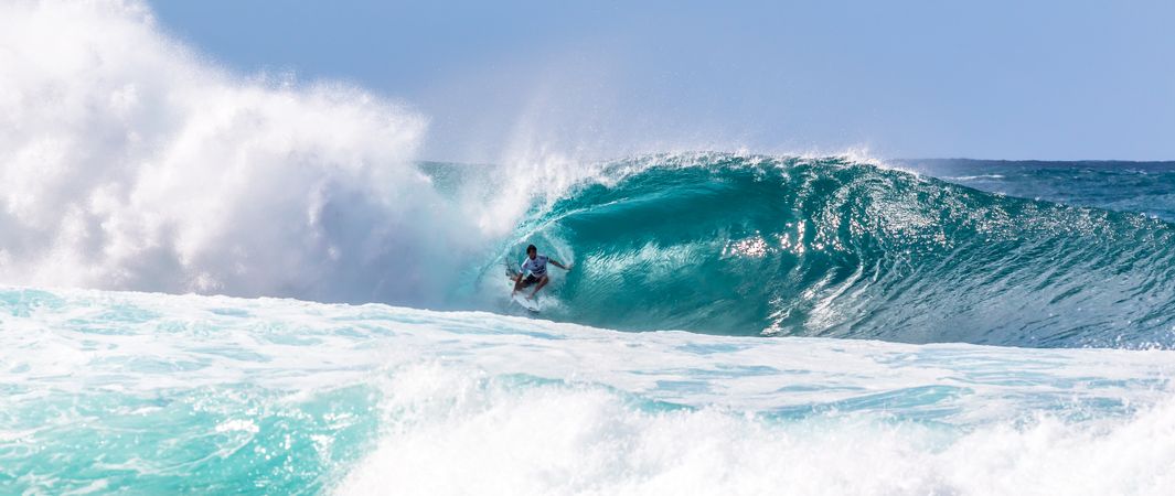 Man surfing on sea waves