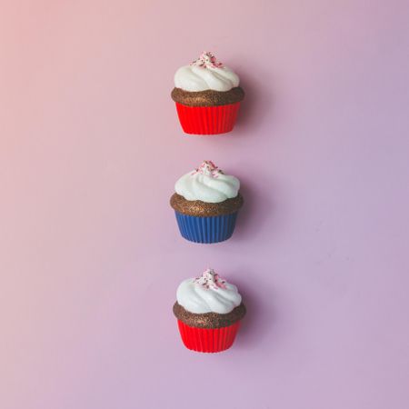 Cupcakes on pink background
