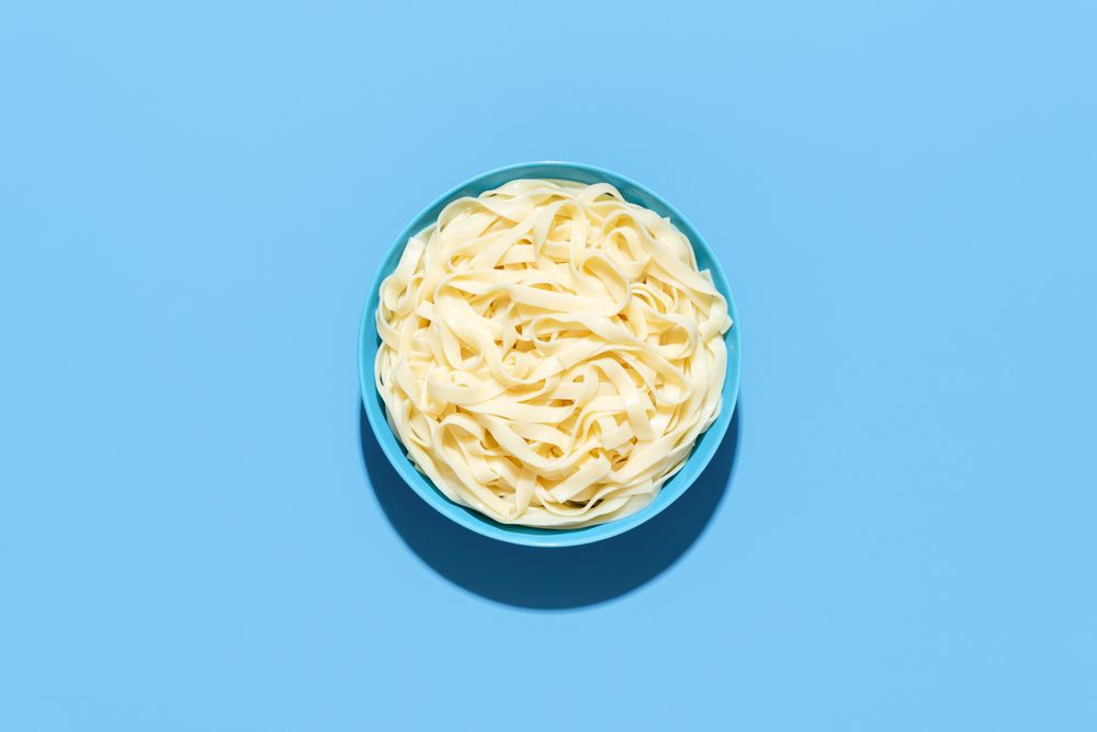 Tagliatelle pasta top view