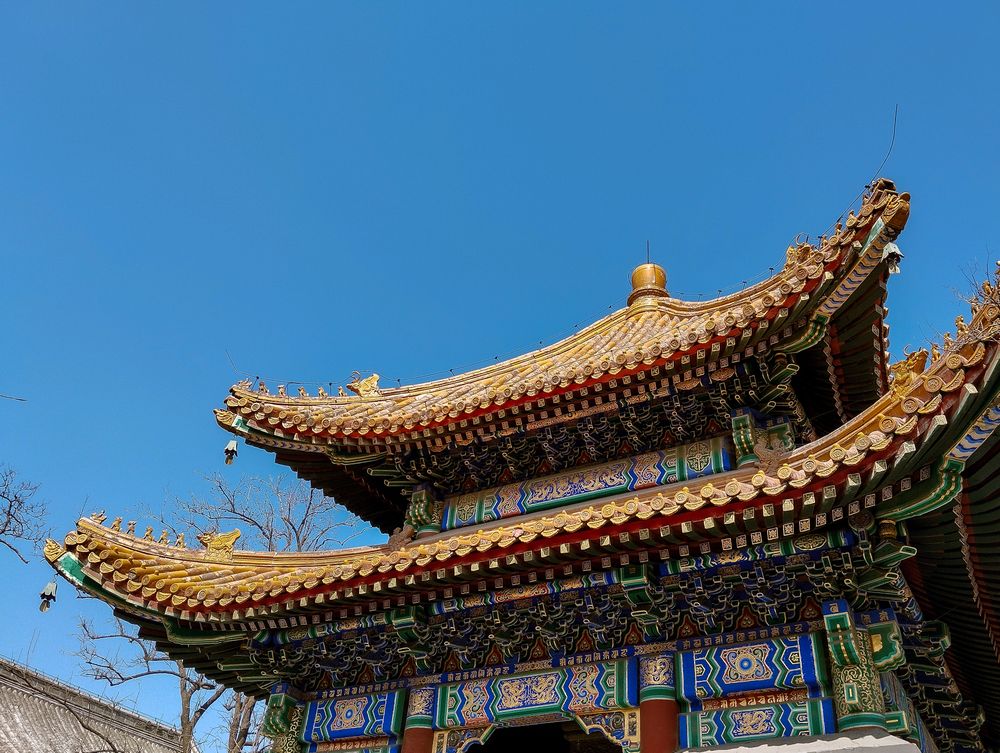 Chinese traditional architecture, adorned with intricate details and vibrant colors, showcasing the rich cultural heritage and craftsmanship