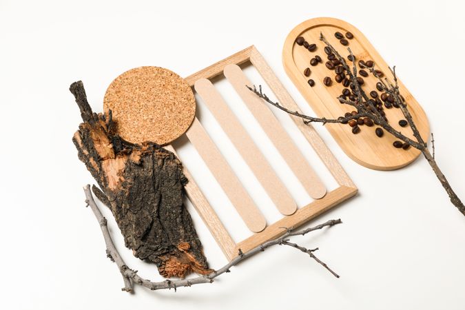 Flat lay of creative moodboard composition, concept of moodboard