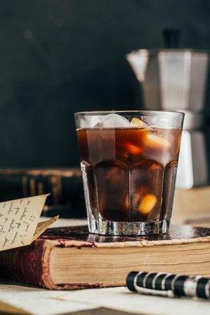 Cold espresso coffee glass