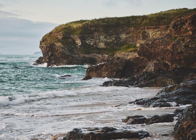 Cornish cliff on an overcast day