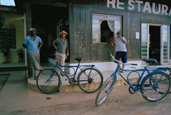 Itapeva, Brazil - August 2006 - Brazilian farmers standing outside of a restaurant