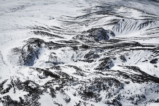 Rugged snowy terrain in Iceland’s tundra